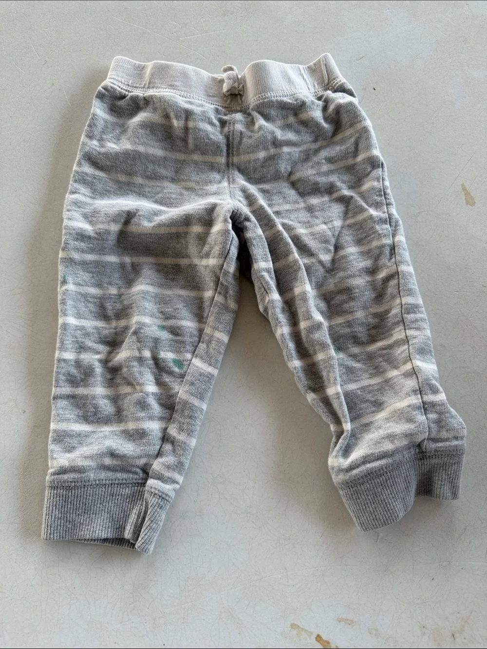 Carter's Gray & White Striped Knit Jogger Pants